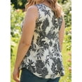 thumbnail image 2 of Cuteduck Women Tank Tops Plus Size Summer Floral Print Sleeveless Blouse Crew Neck Casual Basic Loose Fit Tank Tops Beach Vacation 1X-5X, 2 of 8