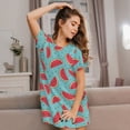 thumbnail image 3 of Balery Watermelon Camisón de manga corta con cuello redondo para mujer, cómodo y elegante., 3 of 6