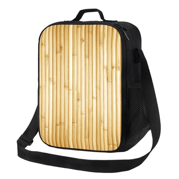 Xecao Bamboo Wall for Insulated Lunch Bag for Work School Travel with Adjustable Strap and Zipper Closure Lightweight Thermal Bento Tote