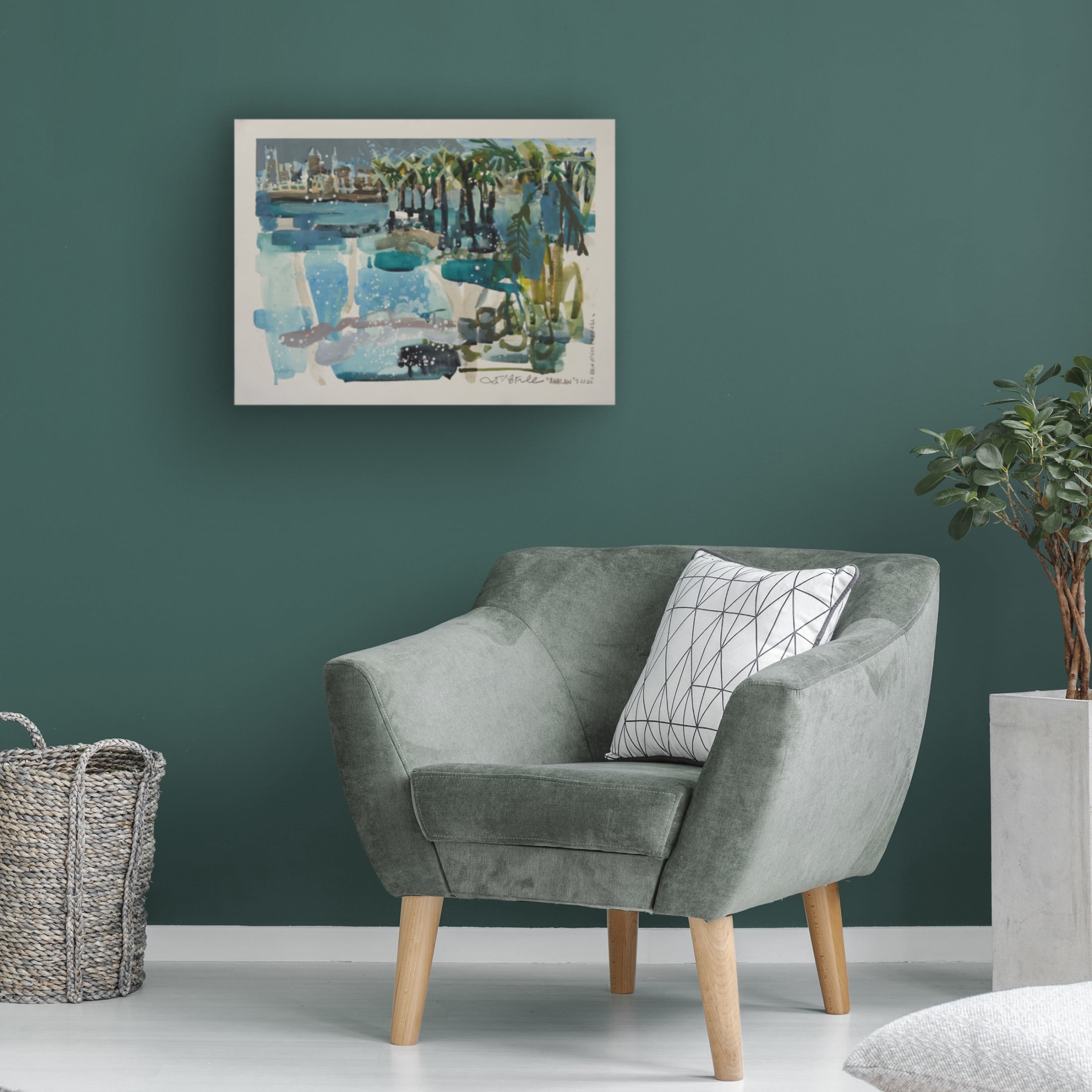 Canvas Wall Art - Erin McGee Ferrell 'Bahrain Bay II' Wall Art for Living Room, Bedroom, or Office Décor by Trademark Fine Art - 32 x 24 Inches