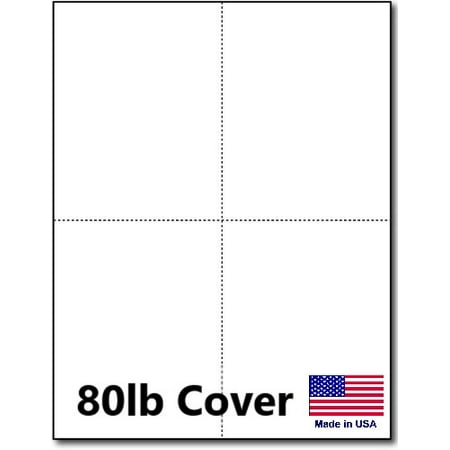 hamilco white cardstock thick paper 8 1 2 x 11 perforated 4 up