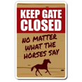 thumbnail image 1 of SignMission D-3.5-Z-Keep Gate Closed Horse 8 x 12 in. Keep Gate Closed Horse Decal Sign, 1 of 1