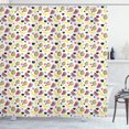 thumbnail image 1 of Fruit Shower Curtain, Doodle Watermelon Banana Pineapple Fruits Strawberry Yummy Food Creative Childish, Fabric Bathroom Set with Hooks, 69W X 84L Inches Extra Long, Multicolor, by Ambesonne, 1 of 3