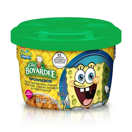 Chef Boyardee SpongeBob Pasta and Meatballs Made with Pork, Chicken, and Beef in Tomato Sauce, 7.5 Ounce