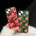 thumbnail image 3 of Retro Hibiscus Coquette Flower Case Compatible with iPhone 15 Pro 2023,Luxury Bedazzled Floral One Piece Girls Women Trendy Slim Protective Cover for iPhone 15pro 6.1",Red, 3 of 9
