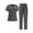 25# Grey, variant on Medical Uniform Women's Scrub Set 4-Way Stretch Y-Neck Tape Top and Pants Grey S