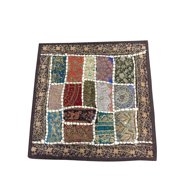 Mogul Designer Pillow Sham Vintage Patchwork Embroidered Sequin Cotton Cushion Covers 16"x16"