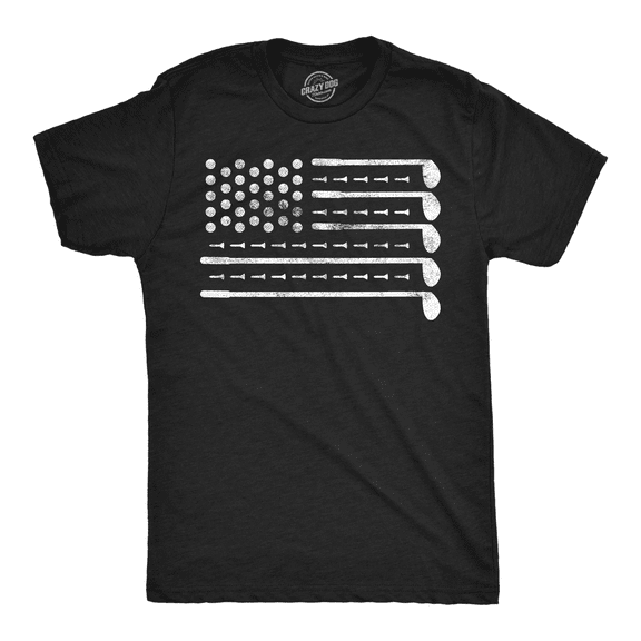 Mens Funny T Shirts Golf American Flag Awesome Fourth Of July Golfing Graphic Tee for Men Graphic Tees