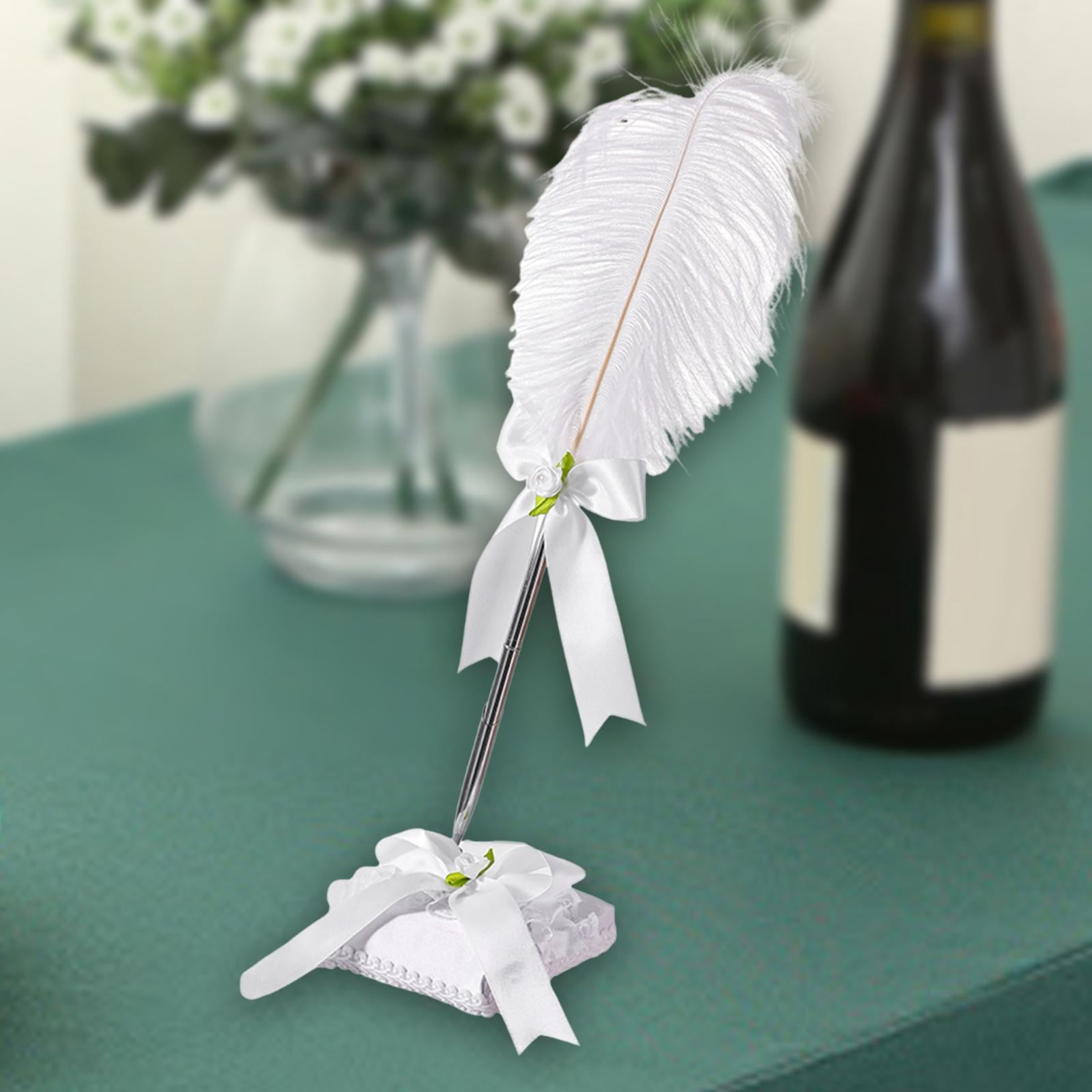 FVDPWYE Guest Book Pen Feather Ballpoint Writing Pen Writing Elegant Wedding Signing Pen Style B