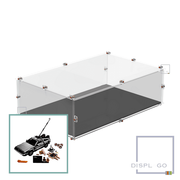 Display Case for LEGO® 10300 Back to the Future™ Time Machine™ (without hook) (Black case)
