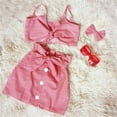 thumbnail image 3 of 2PCS Bambin Enfants Bébé Filles à Carreaux Crop Tops Jupe Robe Tenue Vêtements Été Rouge 1-2 Ans, 3 of 8