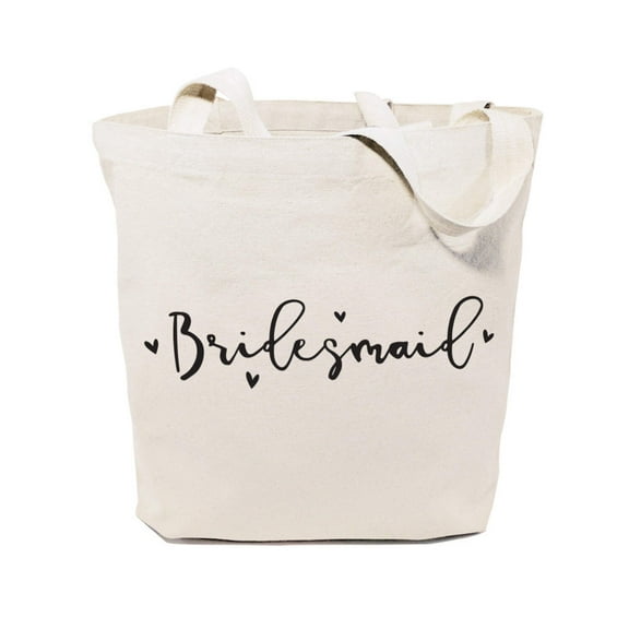 Bridesmaid Wedding Cotton Canvas Tote Bag