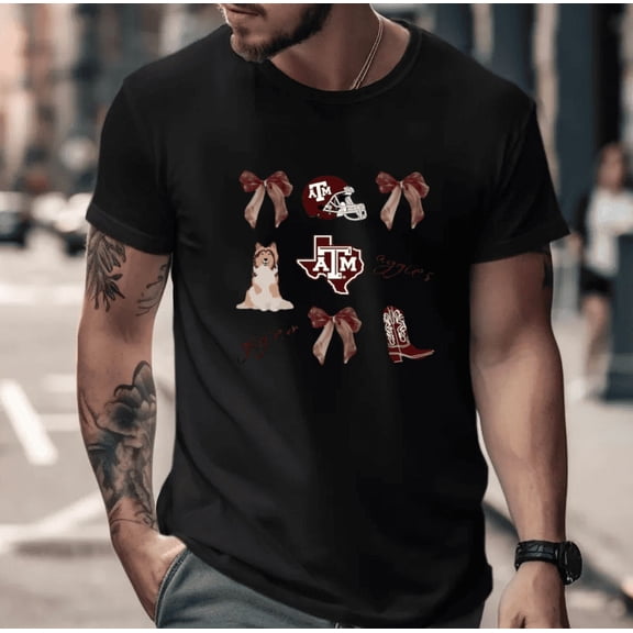 Gigem Aggies University Spirit Graphic Unisex T-Shirt, for men & women, up to size 5XL