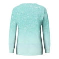 thumbnail image 4 of VERUGU Sweatshirt for Women Casual Crew Neck Pullover Fall Loose Long Sleeve Fashion Print Tops Shirts Light Blue M, 4 of 5