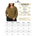 thumbnail image 6 of DARING DIVA Women's Plus Polka Dot V Neck Long Sleeve Blouse 1X Brown, 6 of 6