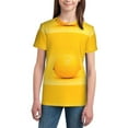 thumbnail image 2 of Honeii Yellow Lemon Print Youth Short Sleeve T-Shirt,Boys Athletic Shirt,Quick Dry Short Sleeve Performance Moisture Wicking T Shirt, 2 of 6