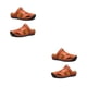 thumbnail image 2 of Qarigey 1 par de sandalias de cuero para hombre, informales, elegantes, impermeables, antideslizantes, de Color sólido, zapatos de viaje para Rojo marrón treinta y nueve 2piezas, 2 of 4
