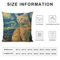 thumbnail image 5 of Qinduosi  of Throw Pillow Covers Decorative Novelty Pattern Print Throw Pillow Cases for Bedroom Sofa Living Room Home Decor,Van Gogh Cat White, 5 of 5