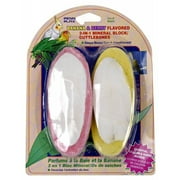 Angle View: Penn Plax 2-in-1 Mineral Block Cuttlebone - Banana & Berry Flavors 2 Count Pack of 2
