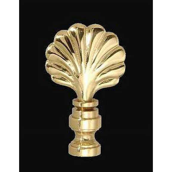 B&P Lamp® Brass Clam Shell Decorative Lamp Shade Finial, 1/4-27F Thread