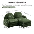 thumbnail image 5 of Modular 2-Seater Cloud Sofa with Movable Ottoman & Double-Layer Cushion! Teddy Fabric Loveseat with Curved Backrest & Lumbar Pillows for Living Room, 5 of 14