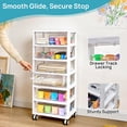thumbnail image 4 of JFTER 6-Tier Rolling Cart with Deep Drawers, Clear Plastic Storage Organizer for Art & Craft Supplies, Toy, Office, Classroom, Bedroom, Bathroom, 4 of 7