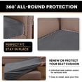 thumbnail image 5 of Velvet Stretch Couch Cushion Cover Plush Cushion Slipcover for Chair Sofa Cushion Furniture Protector Seat Cushion Sofa Cover Set of 3, 5 of 10