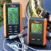 BBQ Dragon 2 Piece Wireless Meat Digital Thermometer with Remote, 4 High Temperature Probes