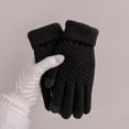 thumbnail image 2 of Seductiva Christmas Knit Gloves Knitted Cold Proof Plush Thickened Christmas Gloves Black, 2 of 4