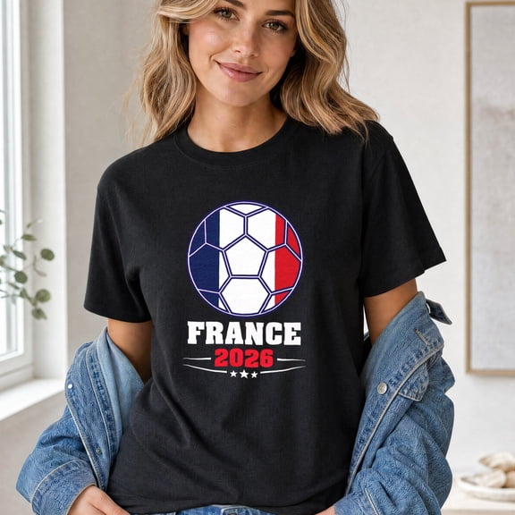 Jollimate France Soccer T-Shirt, France Fan Girl Shirt, Football Fan Gift, Soccer Lover Gift