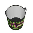 thumbnail image 3 of XMXY Round Laundry Basket Organizer, Eat Sleep Game Slogan Print Waterproof Collapsible Dirty Clothes Basket Laundry Hamper, Medium Size, 3 of 8