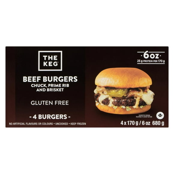 The Keg Beef Burgers 4x170g, The Keg Beef Burgers Gluten Free 4x170g