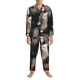 thumbnail image 3 of Picia Heart Guinea Pig Couple Pattern Men’s Long-Sleeve Sleepwear Set - Soft 2-Piece Loungewear with Pockets, Comfy PJs for Relaxing Nights-X-Large, 3 of 7
