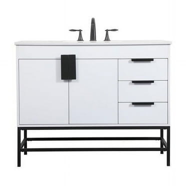 42 in. Single Bathroom Vanity, White