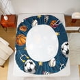 thumbnail image 5 of jejeloiu Boys Ball Game Twin Sheet Sets,Football Basketball Rugby Bedding For Boys Teens 3-Piece, 5 of 7