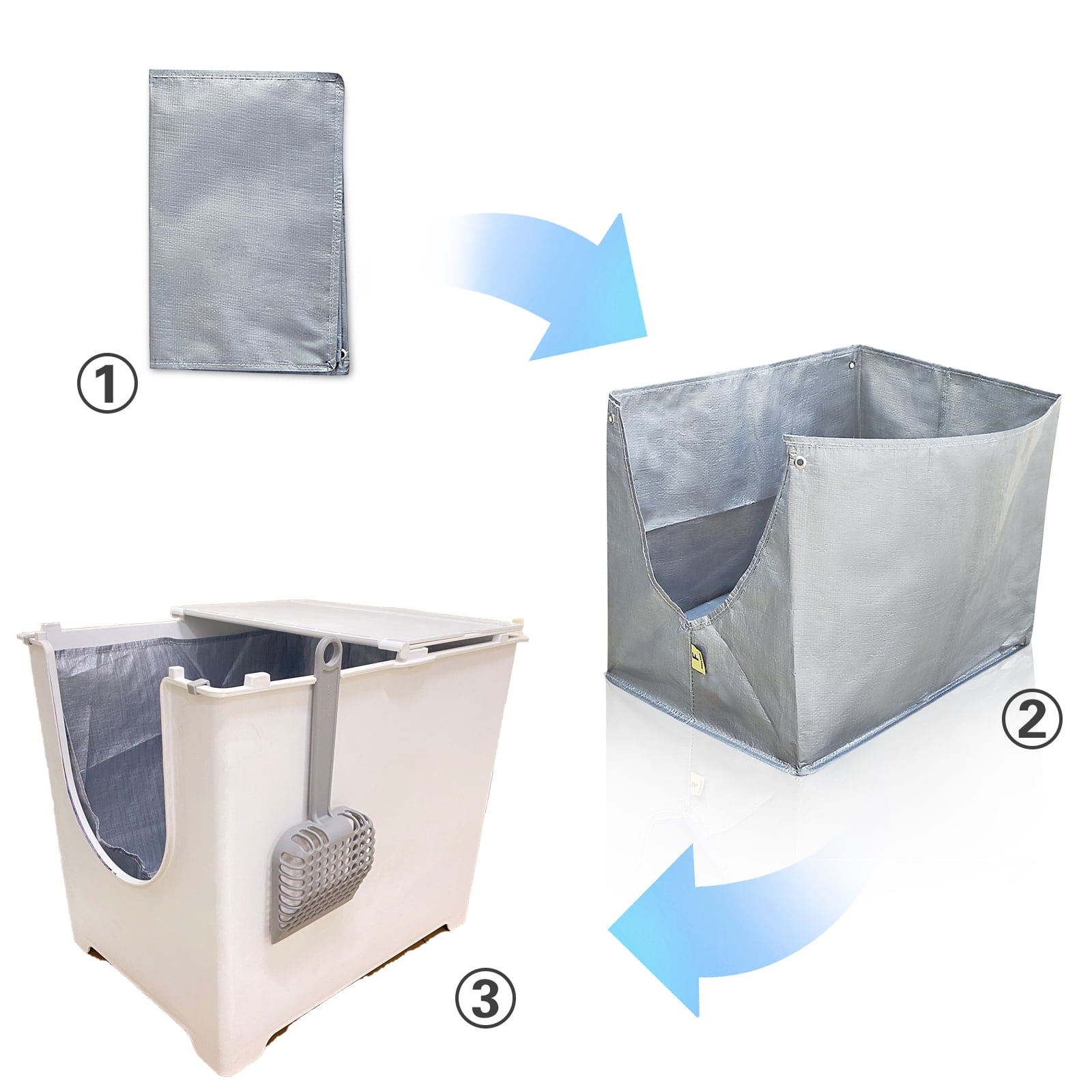 4 Pack of Reusable Cat Liners Compatible with Modkat Flip Litter Box Walmart