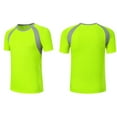 thumbnail image 3 of YUUMIN Kids Boys Sport T-Shirt Short Sleeve Crewneck Active Workout Tee Top Quick Dry Breathable Fluorescent Green M, 3 of 4