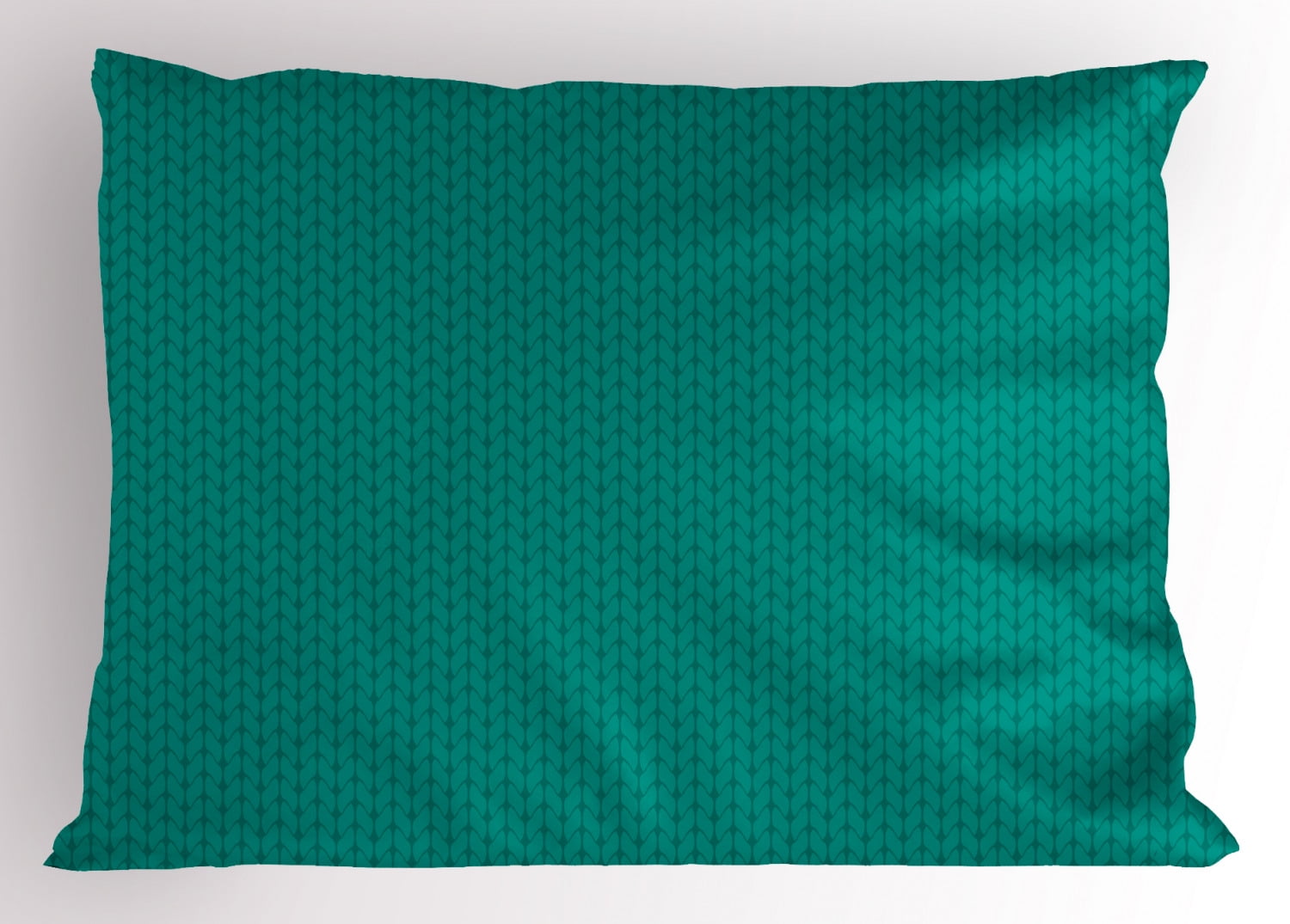 Teal Pillow Sham Knitting Inspired Pattern Sewing and Crafting Hobby