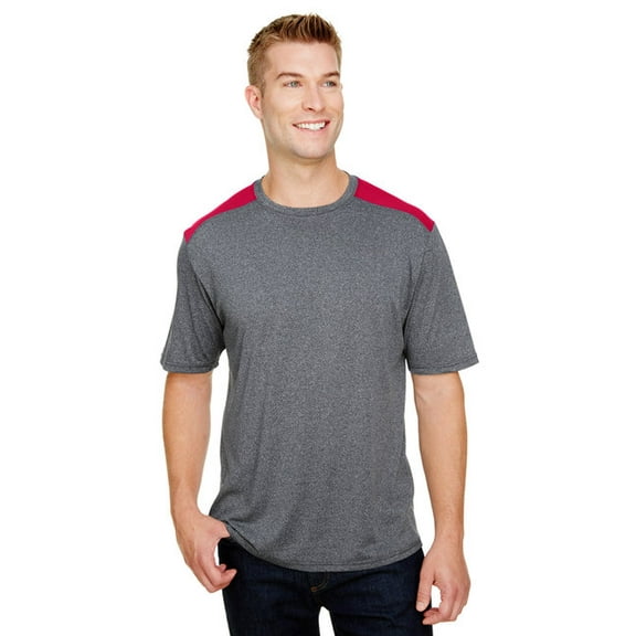A4 N3100 Mens Tourney Heather Color Block T Shirt
