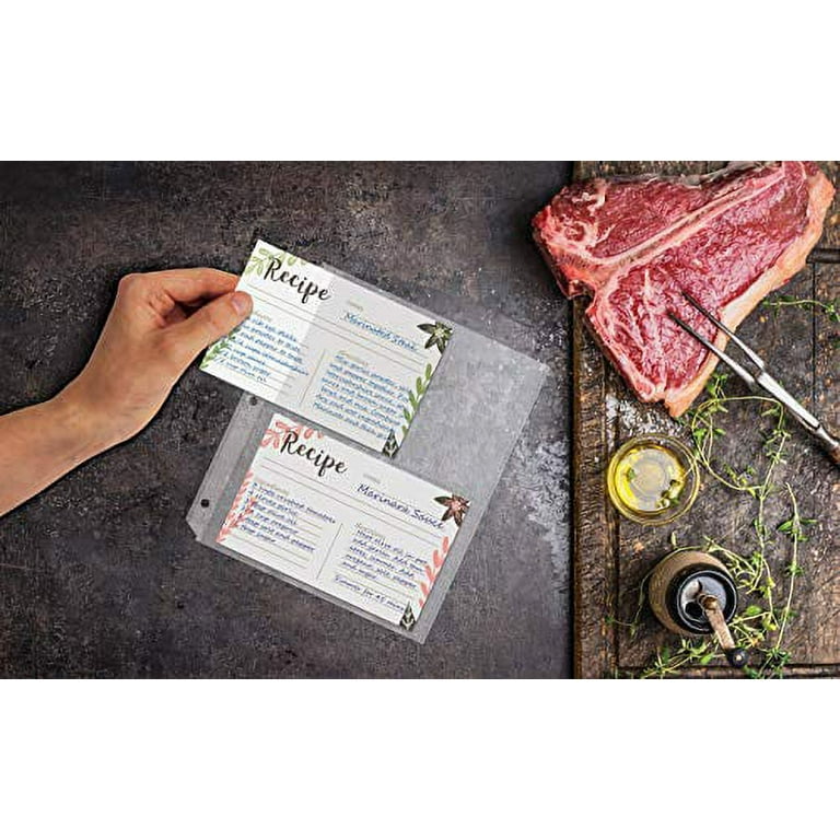 Better Kitchen 100 Count Recipe Card Protectors, 4x6 inch Pockets, 3-Hole Punched - Walmart.com Better Kitchen 100 Count Recipe Card Protectors, 4x6 inch Pockets, 3-Hole Punched - Walmart.com