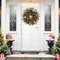 thumbnail image 6 of Lumiparty 16" Christmas Wreath for Front Door, Lighted Xmas Wreath with 30 LED Lights Timer  Xmas Balls, Battery Operated Snow Flocked Winter Wreath for Fireplace Window Outdoor Decor, Gold, 6 of 7
