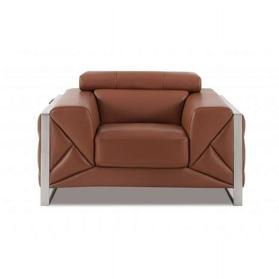 Italian Leather Six Person Seating Set Sofa, Camel - 3 Piece