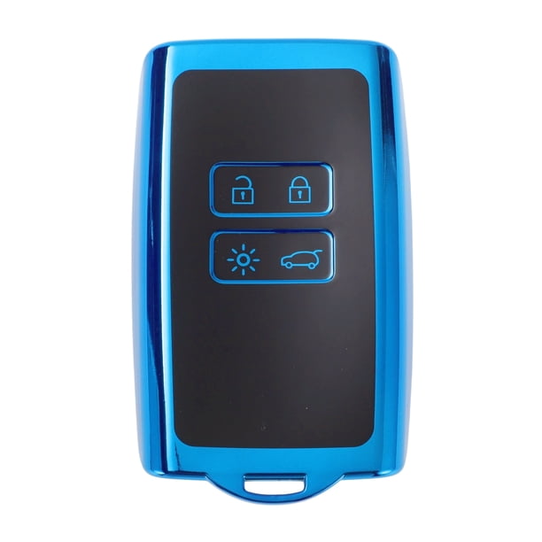 Funda de llave de coche de silicona TPU azul única para Dacia Duster 3 SUV 2024-2025 - Funda de control remoto de 4 botones