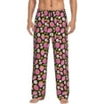 thumbnail image 2 of Goofa Strawberry Printed Soft Pajama Pants for Men, Wide Leg Comfy Casual Lounge Yoga Pants-Small, 2 of 9