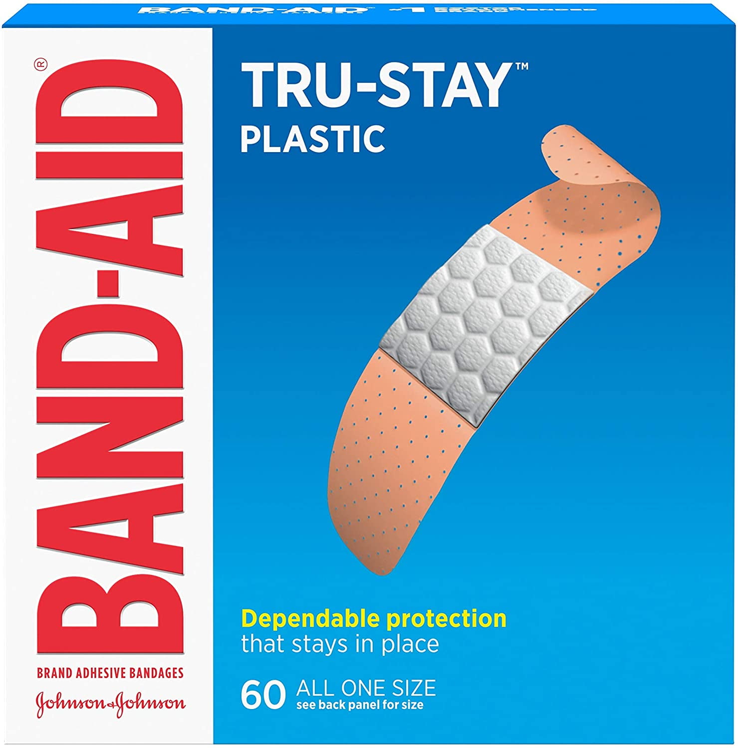New Band-Aid Plastic Strips Adhesive Bandages,Each