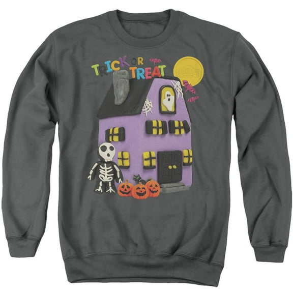 Play Doh Trick Or Treat Adult Crewneck Sweatshirt Charcoal