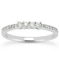 thumbnail image 1 of 14k White Gold Wedding Band Diamonds Prong Set Diamonds SZ 5.5, 1 of 3