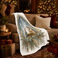 thumbnail image 3 of Christmas decorative motif Starry Night Illustration Peaceful Holy Family, Warm Flannel Blanket for Living Room and Family Room, Festive decorative motif Scene, Art Lovers Christmas Gift, 3 of 7