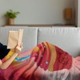 thumbnail image 3 of 65th Birthday Soft Flannel Fleece Throw Blanket, 65 Years Old Sun and Stars Cupcake Candlestick Illustration, Cozy Plush for Indoor and Outdoor Use, 50" x 60", Orange Blue Red, by Ambesonne, 3 of 5