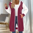 thumbnail image 2 of Kezqiaxn Zip Up Sweatshirt Women Fashion Color Block Long Sleeve Casual Long Jacket with Pockets Fall Winter Womens Sweatshirts, 2 of 5